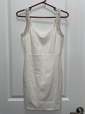 Lulu’s White Embellished Strap Mini Dress